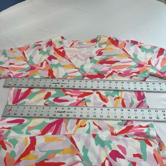 Crosby By Mollie Bunch Suzie Tunic Top Blouse In Water Lillies Size Medium - Picture 3 of 5